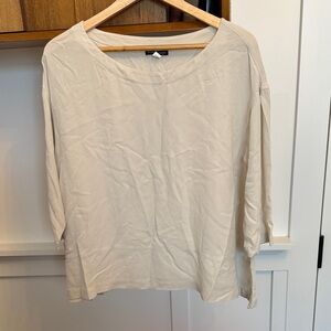 Eileen Fisher Cream Blouse small silk bone